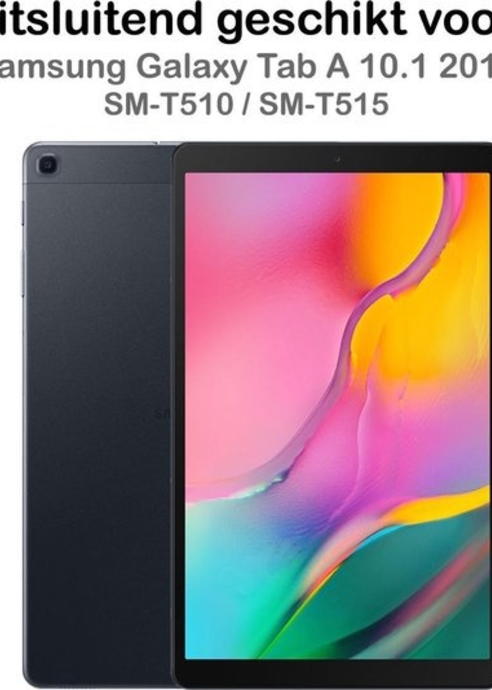 BTH Hoes Geschikt voor Samsung Galaxy Tab A 10.1 2019 Hoes Toetsenbord Hoesje Keyboard Case Cover Met Screenprotector - Hoesje Geschikt voor Samsung Tab A 10.1 (2019) Hoes Toetsenbord Case - Zwart