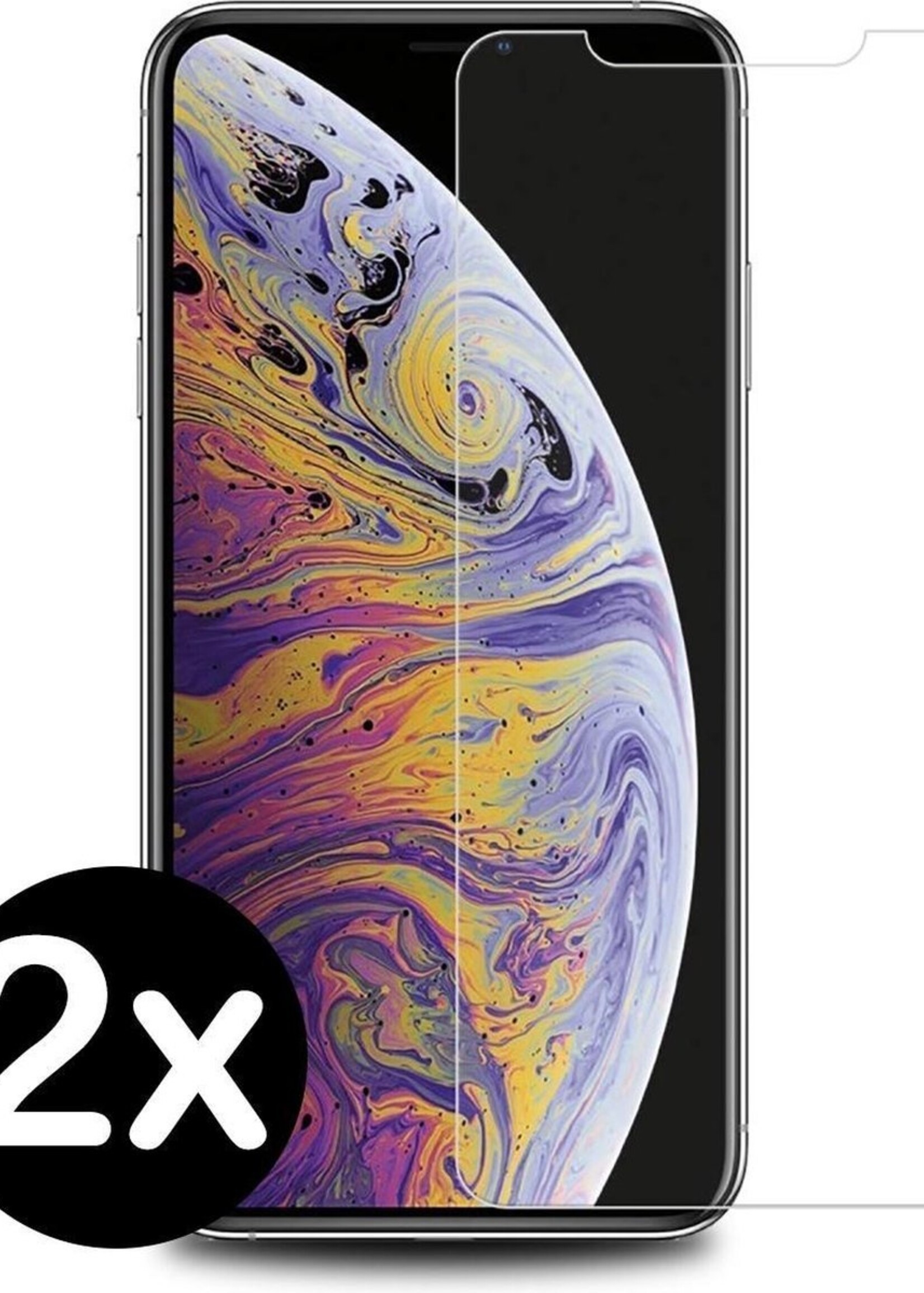 BTH Screenprotector Geschikt voor iPhone X/Xs Screenprotector Glas Gehard Tempered Glass - Screenprotector Geschikt voor iPhone X/Xs Screen Protector Screen Cover - 2 PACK