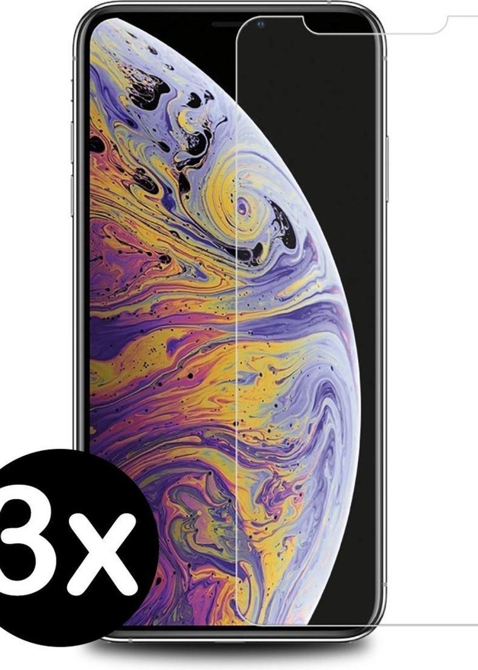 BTH Screenprotector Geschikt voor iPhone X/Xs Screenprotector Glas Gehard Tempered Glass - Screenprotector Geschikt voor iPhone X/Xs Screen Protector Screen Cover - 3 PACK