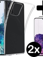 BTH BTH Samsung Galaxy S20 hoesje transparant met 2x screenprotector