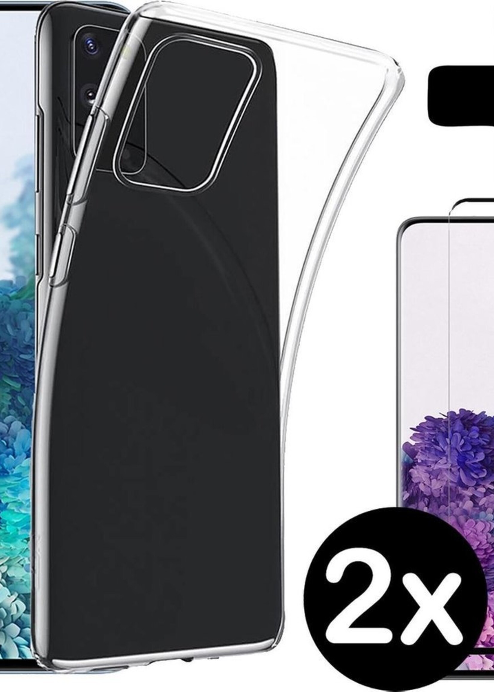 BTH Hoesje Geschikt voor Samsung S20 Hoesje Siliconen Case Hoes Met 2x Screenprotector - Hoes Geschikt voor Samsung Galaxy S20 Hoes Cover Case - Transparant