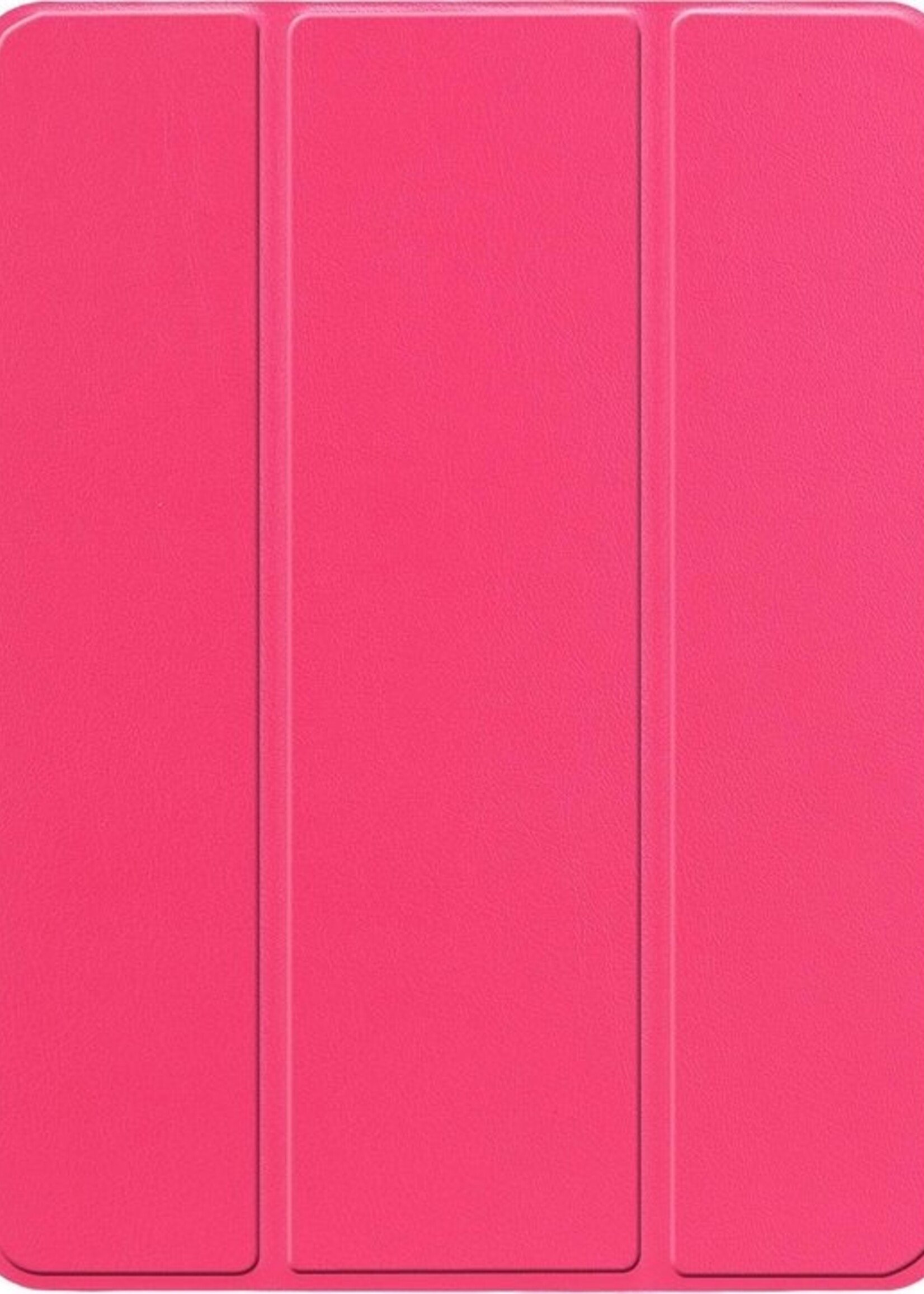 BTH Hoes Geschikt voor iPad Air 2 Hoes Book Case Hoesje Trifold Cover - Hoesje Geschikt voor iPad Air 2 Hoesje Bookcase - Roze