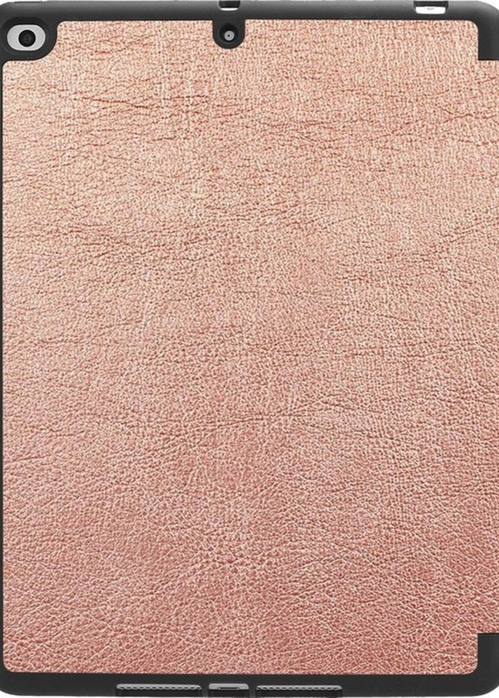 BTH Hoes Geschikt voor iPad Air 2 Hoes Book Case Hoesje Trifold Cover - Hoesje Geschikt voor iPad Air 2 Hoesje Bookcase - Rosé goud