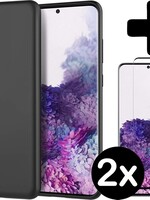BTH BTH Samsung Galaxy S20 Plus hoesje zwart met 2x screenprotector