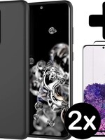 BTH BTH Samsung Galaxy S20 Ultra hoesje zwart met 2x screenprotector