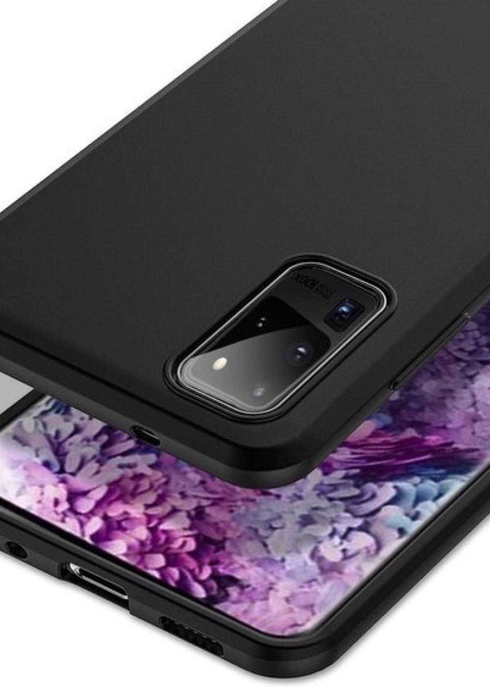 BTH Hoesje Geschikt voor Samsung S20 Ultra Hoesje Siliconen Case Hoes Met 2x Screenprotector - Hoes Geschikt voor Samsung Galaxy S20 Ultra Hoes Cover Case - Zwart