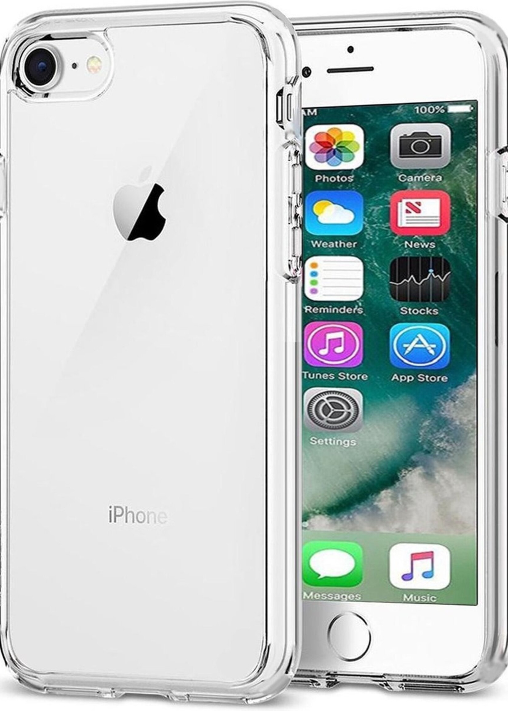 BTH Hoesje Geschikt voor iPhone 6 Hoesje Siliconen Case Hoes - Hoes Geschikt voor iPhone 6 Hoes Cover Case - Transparant
