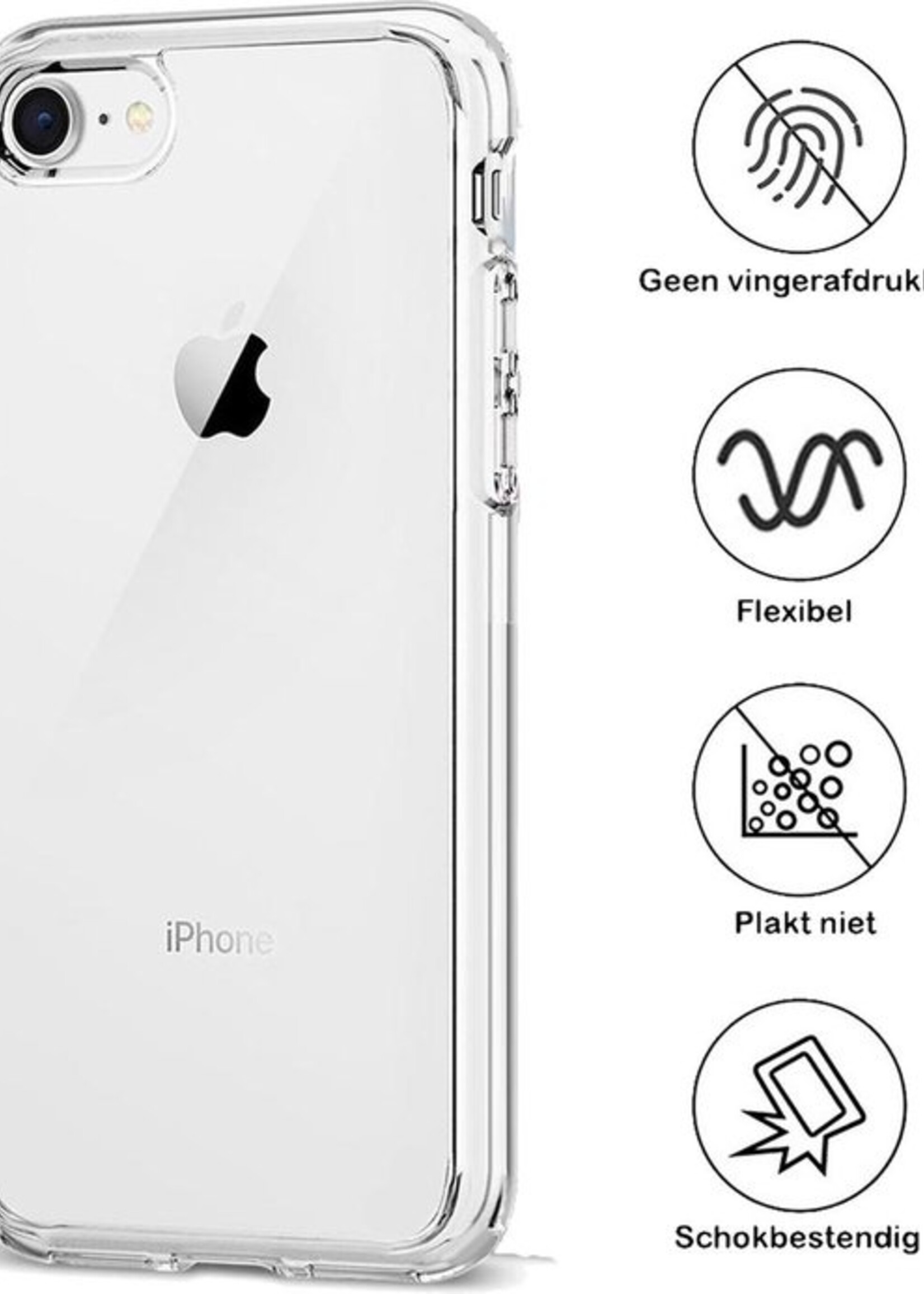 BTH Hoesje Geschikt voor iPhone 6 Hoesje Siliconen Case Hoes - Hoes Geschikt voor iPhone 6 Hoes Cover Case - Transparant