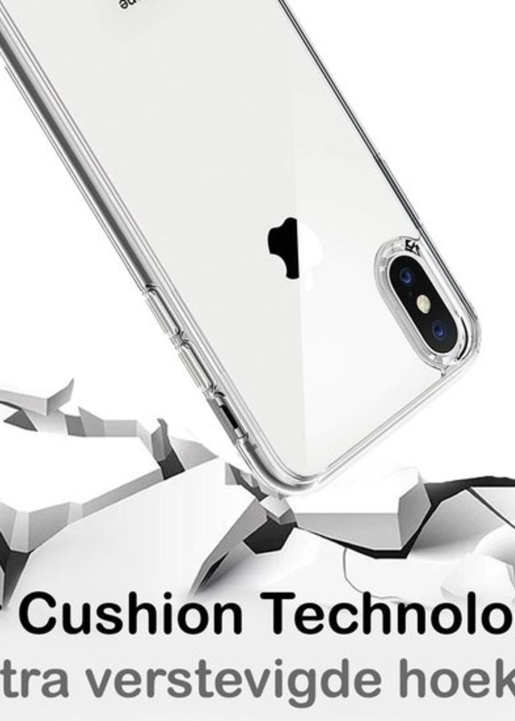BTH Hoesje Geschikt voor iPhone X Hoesje Siliconen Case Hoes - Hoes Geschikt voor iPhone X Hoes Cover Case - Transparant