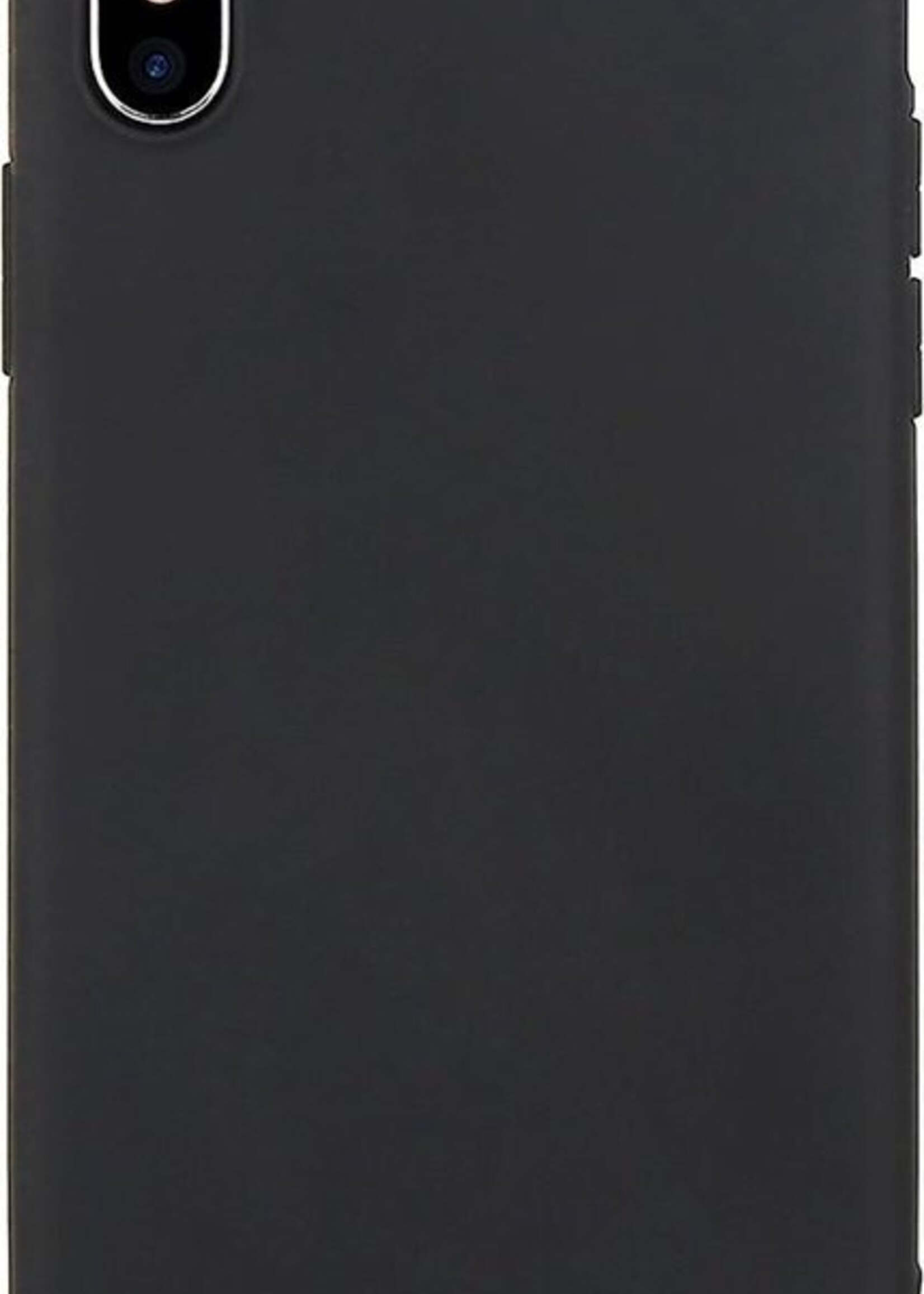 BTH Hoesje Geschikt voor iPhone X Hoesje Siliconen Case Hoes - Hoes Geschikt voor iPhone X Hoes Cover Case - Zwart