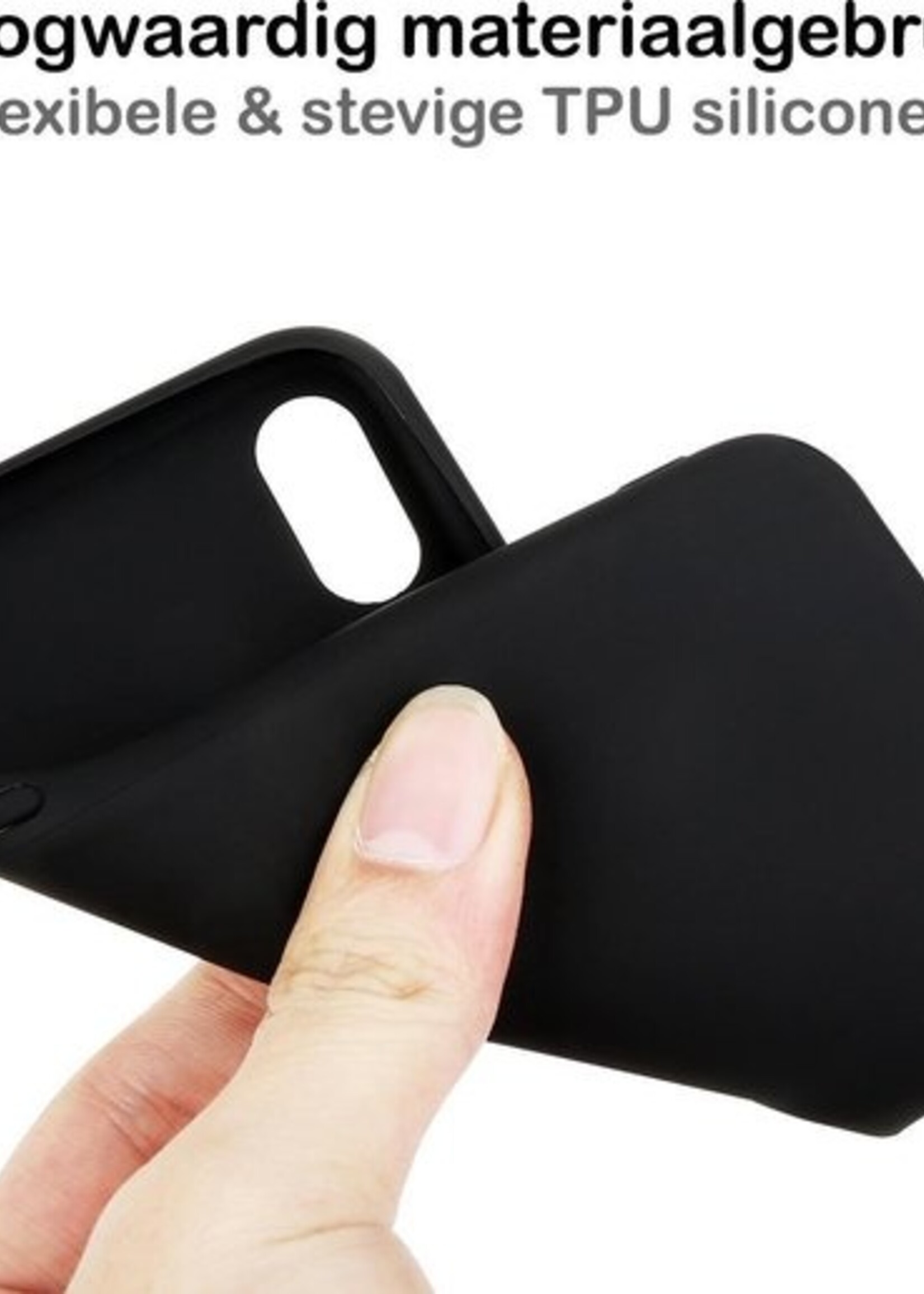 BTH Hoesje Geschikt voor iPhone X Hoesje Siliconen Case Hoes - Hoes Geschikt voor iPhone X Hoes Cover Case - Zwart