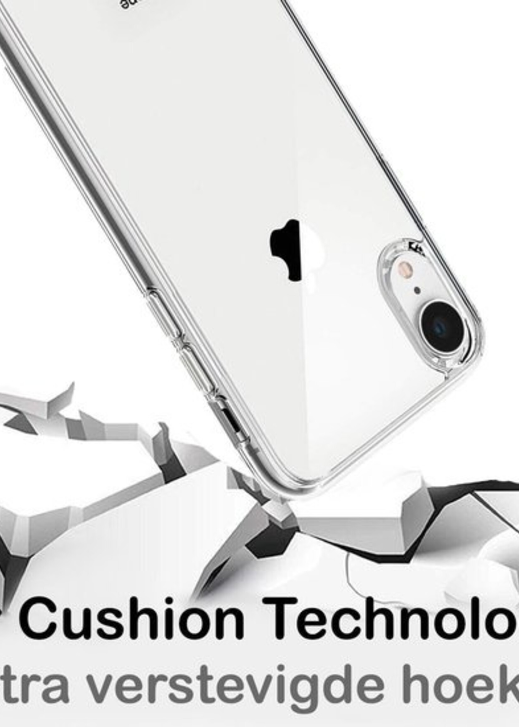 BTH Hoesje Geschikt voor iPhone XR Hoesje Siliconen Case Hoes - Hoes Geschikt voor iPhone XR Hoes Cover Case - Transparant