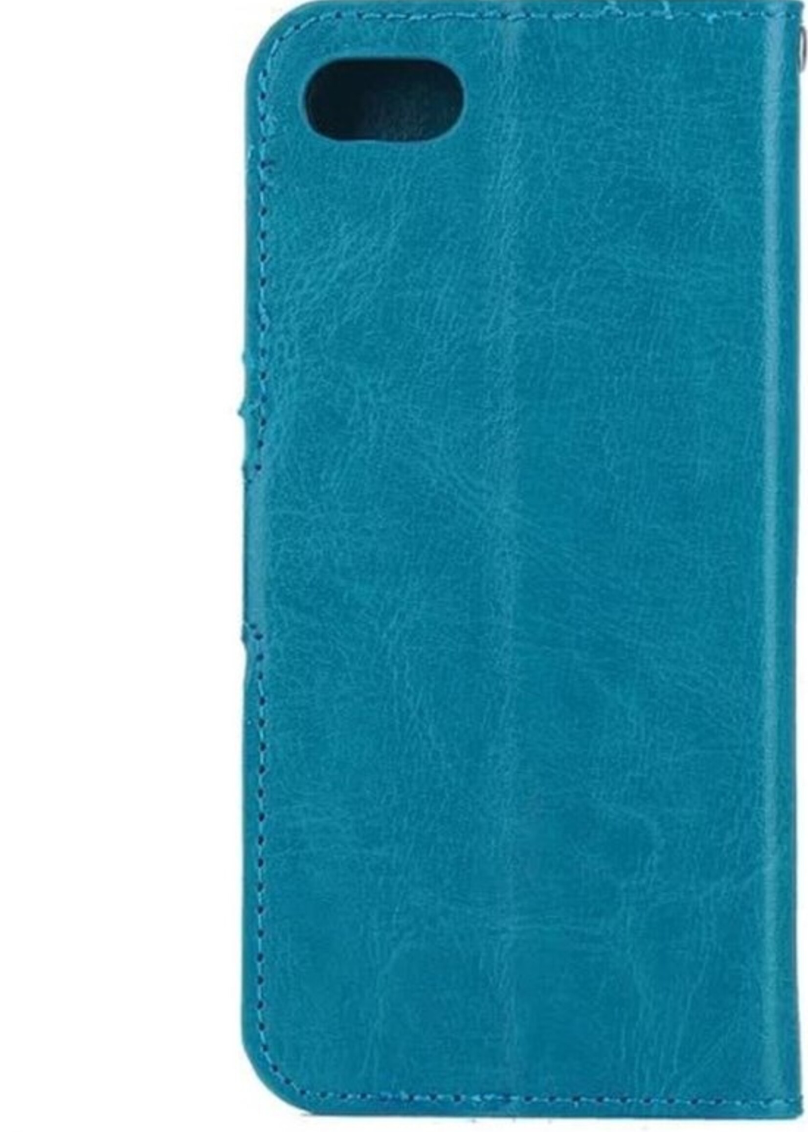BTH Hoesje Geschikt voor iPhone 8 Hoesje Book Case Hoes Portemonnee Cover Walletcase - Hoes Geschikt voor iPhone 8 Hoes Bookcase Hoesje - Turquoise
