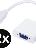 BTH BTH HDMI Male naar VGA female Adapter Converter - Wit - 2 PACK