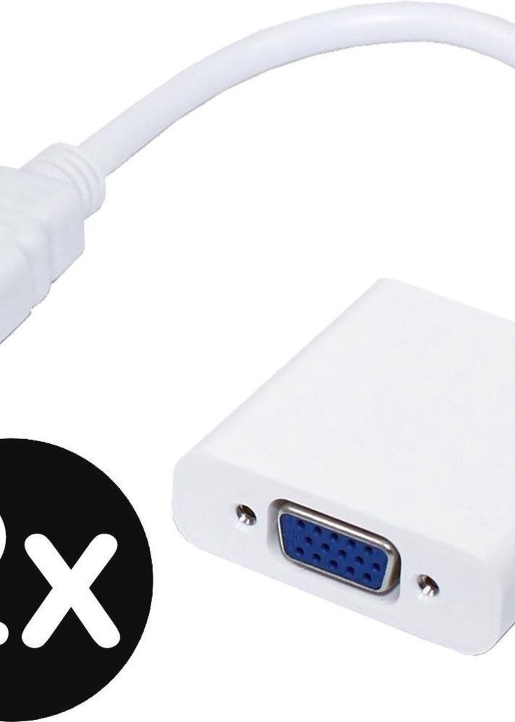 BTH HDMI naar VGA Adapter Kabel Converter 1080p Full HD - Wit - 2 PACK