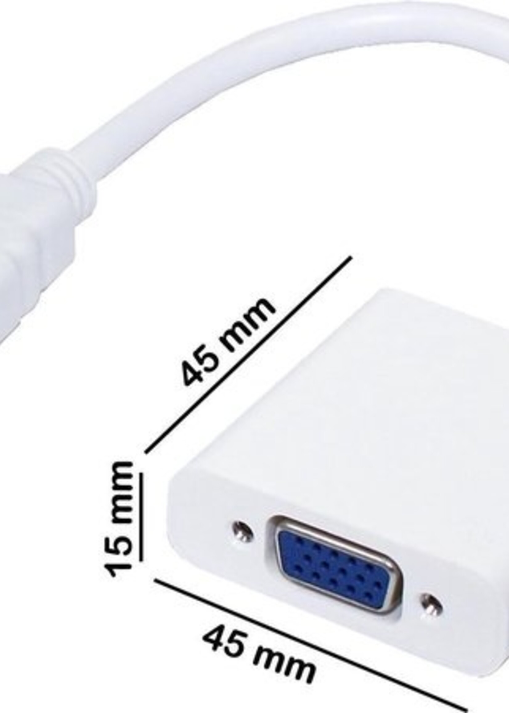 BTH HDMI naar VGA Adapter Kabel Converter 1080p Full HD - Wit - 3 PACK