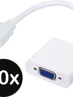 BTH BTH HDMI Male naar VGA female Adapter Converter - Wit - 10 PACK
