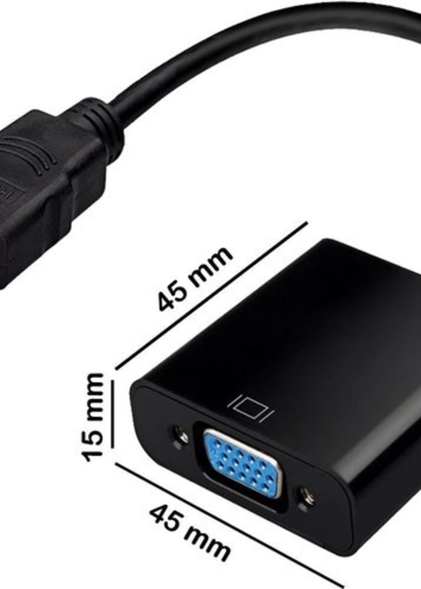 BTH HDMI naar VGA Adapter Kabel Converter 1080p Full HD - Zwart - 2 PACK