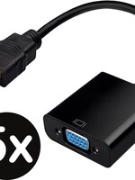 BTH BTH HDMI Male naar VGA female Adapter Converter - Zwart - 5 PACK