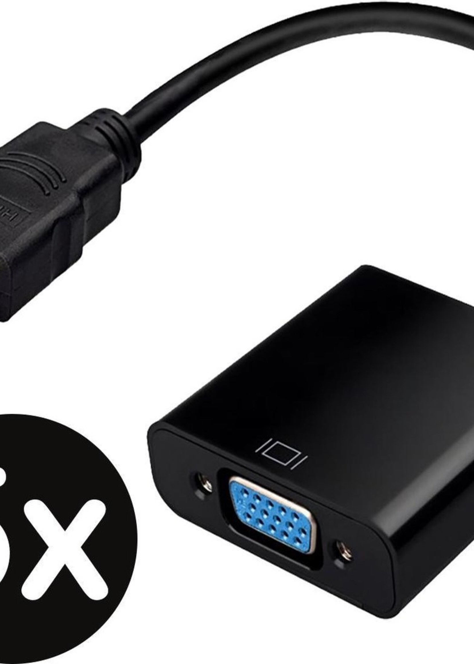 BTH HDMI naar VGA Adapter Kabel Converter 1080p Full HD - Zwart - 5 PACK