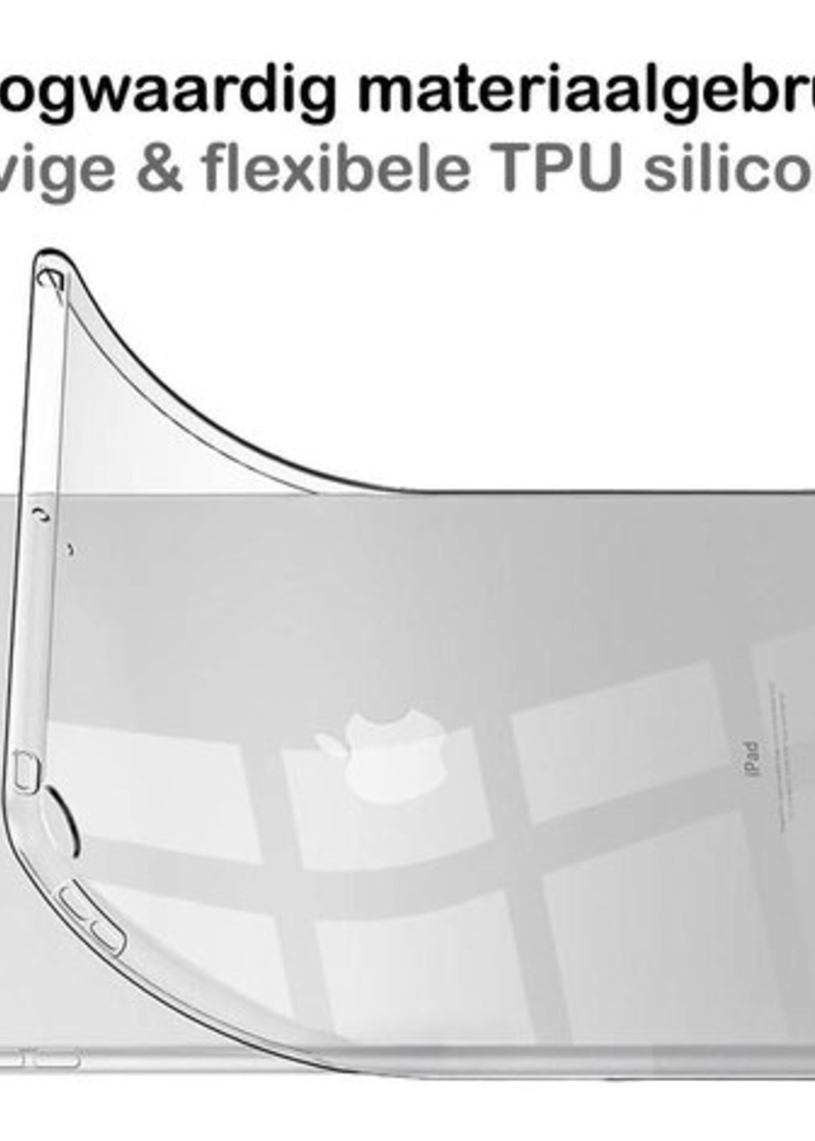 BTH Hoes Geschikt voor iPad 10.2 2019 Hoesje Siliconen Case Hoes Back Cover - Transparant