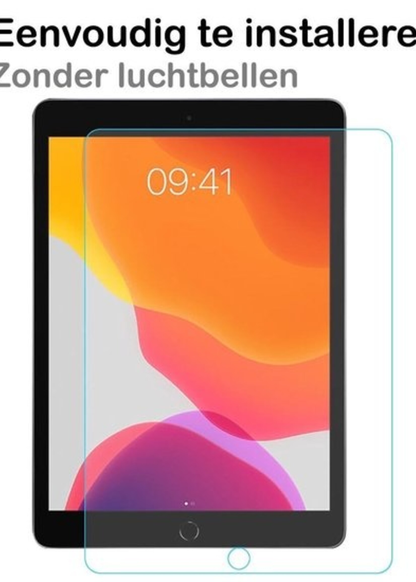 BTH Hoes Geschikt voor iPad 10.2 2019 Hoesje Siliconen Case Hoes Back Cover Met 2x Screenprotector - Transparant
