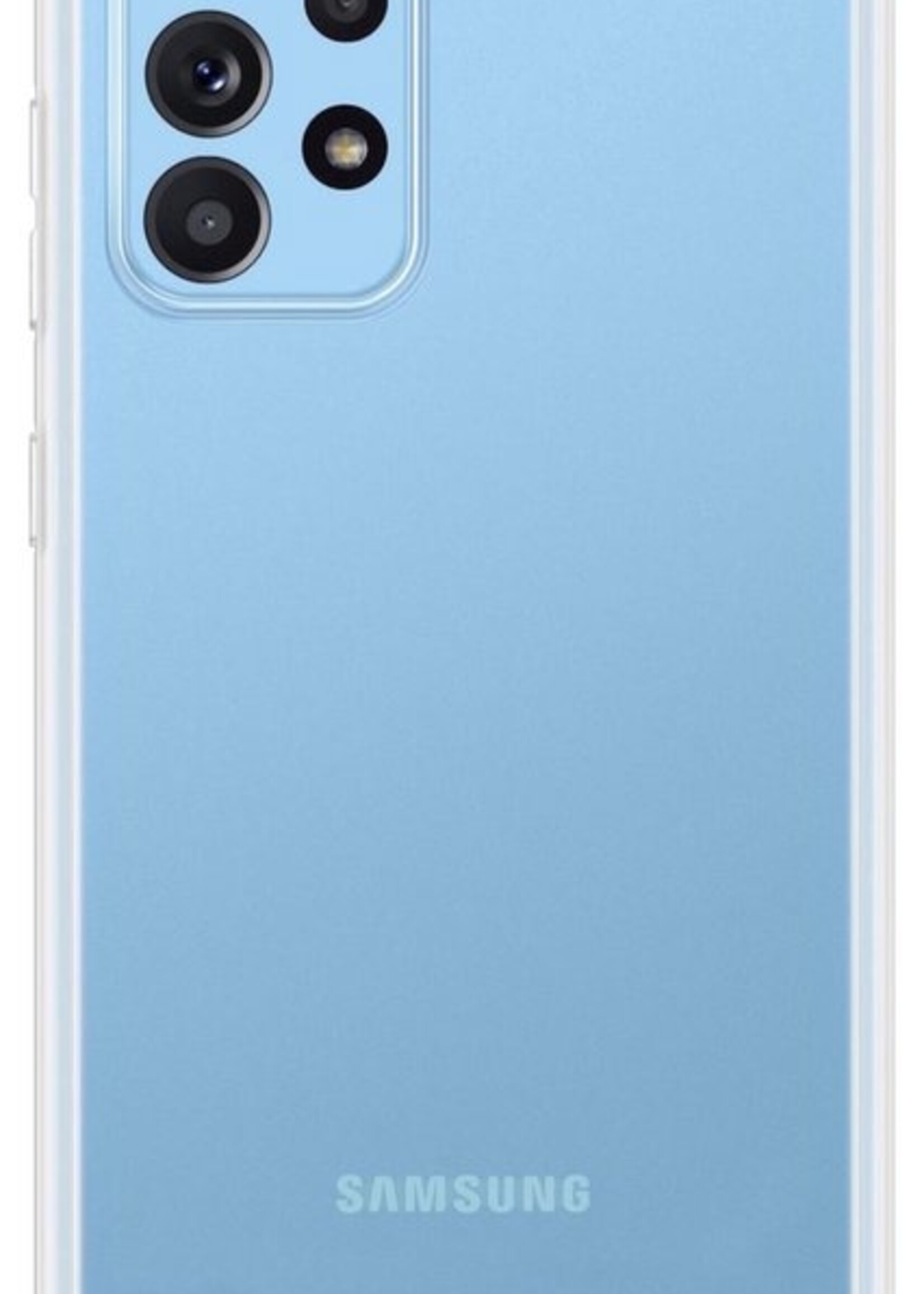 BTH Hoesje Geschikt voor Samsung A52 Hoesje Siliconen Shock Proof Case Hoes Met Screenprotector - Hoes Geschikt voor Samsung Galaxy A52 Hoes Cover Case Shockproof - Transparant