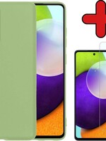 BTH BTH Samsung Galaxy A52 hoesje siliconen groen met screenprotector