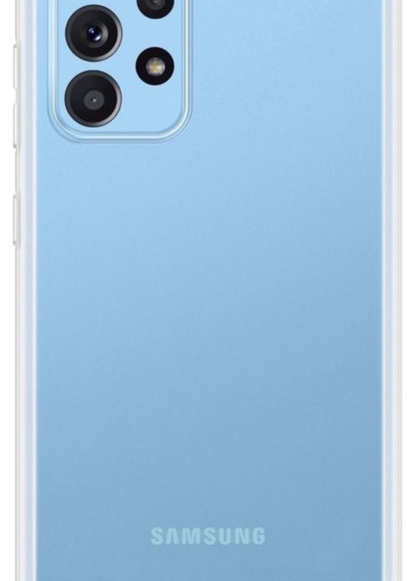 BTH Hoesje Geschikt voor Samsung A52 Hoesje Siliconen Shock Proof Case Hoes Met 2x Screenprotector - Hoes Geschikt voor Samsung Galaxy A52 Hoes Cover Case Shockproof - Transparant