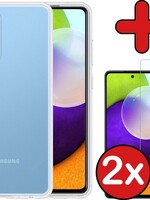 BTH BTH Samsung Galaxy A52 hoesje siliconen transparant met 2x screenprotector