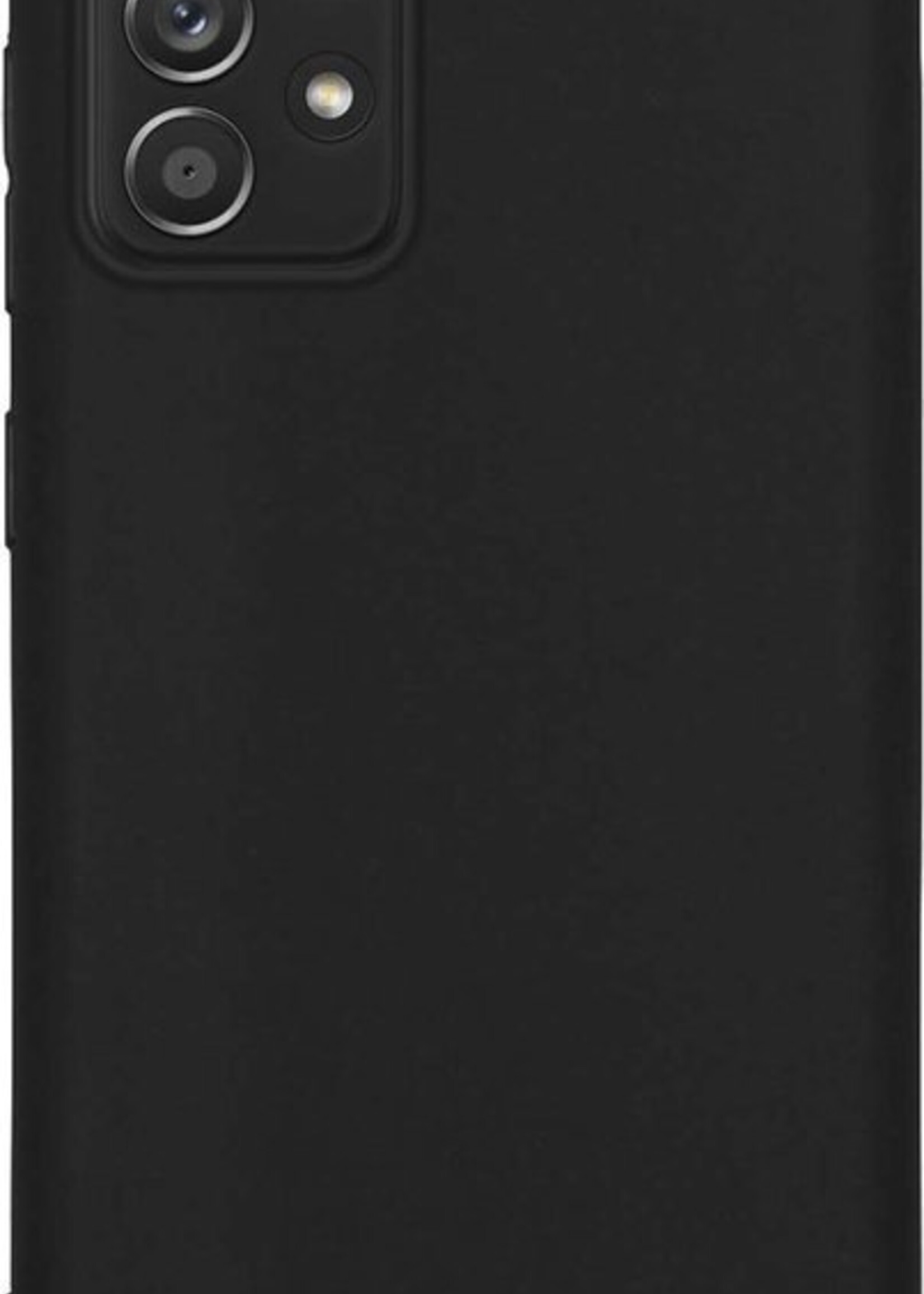BTH Hoesje Geschikt voor Samsung A52 Hoesje Siliconen Case Hoes Met 2x Screenprotector - Hoes Geschikt voor Samsung Galaxy A52 Hoes Cover Case - Zwart