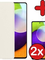BTH BTH Samsung Galaxy A52 hoesje siliconen wit met 2x screenprotector