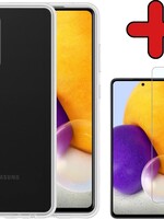 BTH BTH Samsung Galaxy A72 hoesje siliconen transparant met screenprotector