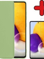 BTH BTH Samsung Galaxy A72 hoesje siliconen groen met screenprotector