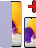 BTH BTH Samsung Galaxy A72 hoesje siliconen lila met screenprotector