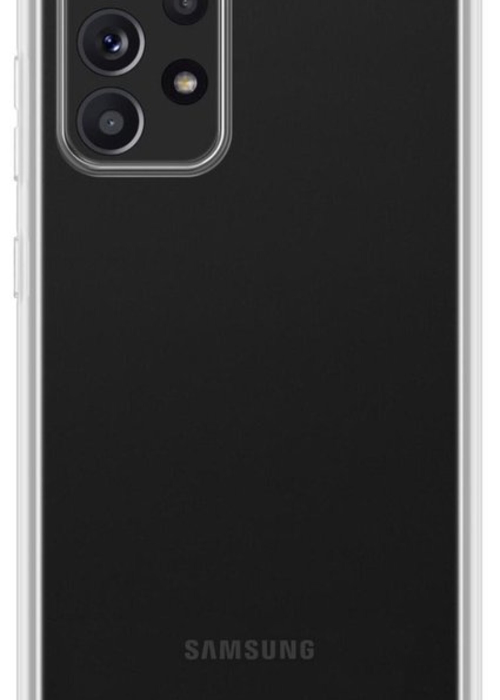 BTH Hoesje Geschikt voor Samsung A72 Hoesje Siliconen Shock Proof Case Hoes Met 2x Screenprotector - Hoes Geschikt voor Samsung Galaxy A72 Hoes Cover Case Shockproof - Transparant