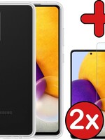 BTH BTH Samsung Galaxy A72 hoesje siliconen transparant met 2x screenprotector