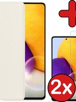 BTH BTH Samsung Galaxy A72 hoesje siliconen wit met 2x screenprotector