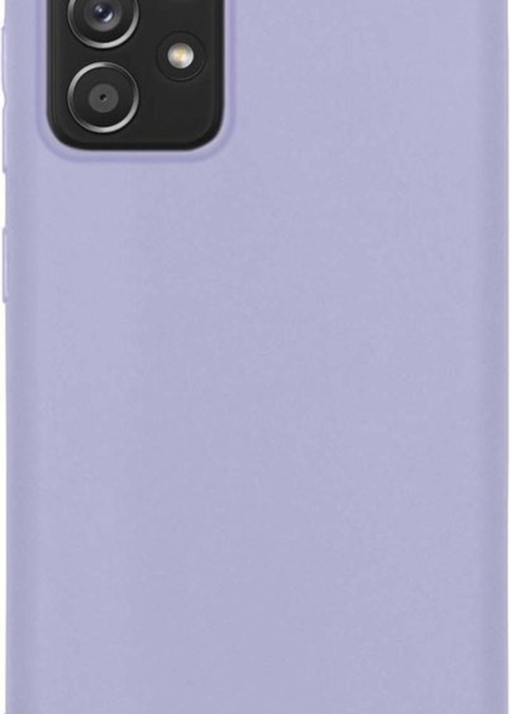BTH Hoesje Geschikt voor Samsung A72 Hoesje Siliconen Case Hoes Met 2x Screenprotector - Hoes Geschikt voor Samsung Galaxy A72 Hoes Cover Case - Lila