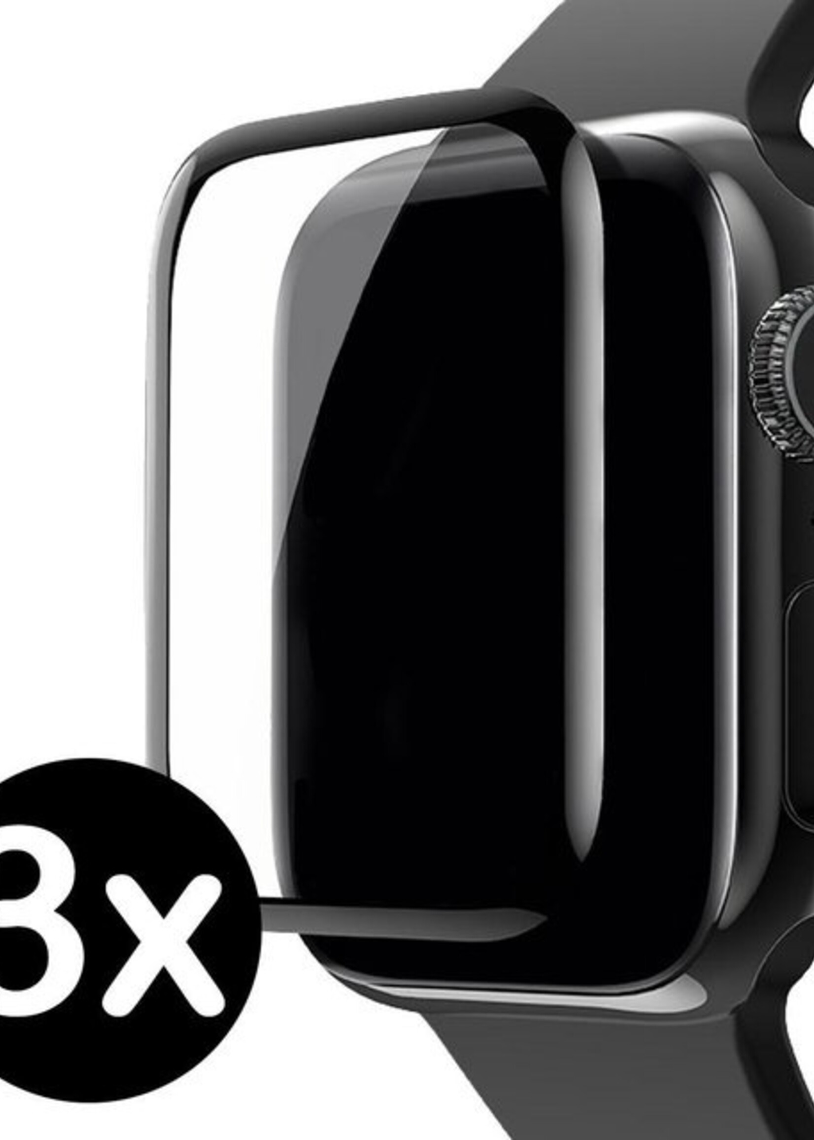 BTH Screenprotector Geschikt voor Apple Watch Series 4 44 mm Screenprotector Full Cover Glas Gehard Screen Cover - Screen Protector Geschikt voor Apple Watch Series 4 44 mm Screenprotector Tempered Glass - 3 PACK