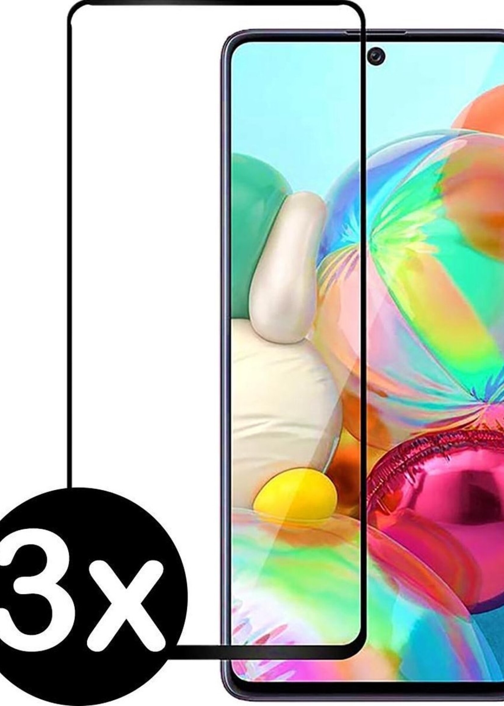 BTH Screenprotector Geschikt voor Samsung S10 Lite Screenprotector Glas Gehard Tempered Glass Full Cover - Screenprotector Geschikt voor Samsung Galaxy S10 Lite Screen Protector Screen Cover - 3 PACK