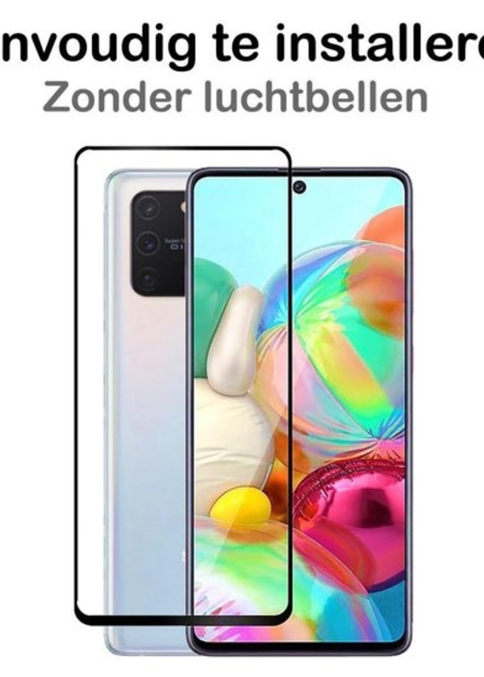 BTH Screenprotector Geschikt voor Samsung S10 Lite Screenprotector Glas Gehard Tempered Glass Full Cover - Screenprotector Geschikt voor Samsung Galaxy S10 Lite Screen Protector Screen Cover - 3 PACK