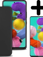 BTH BTH Samsung Galaxy A51 hoesje siliconen zwart Met screenprotector