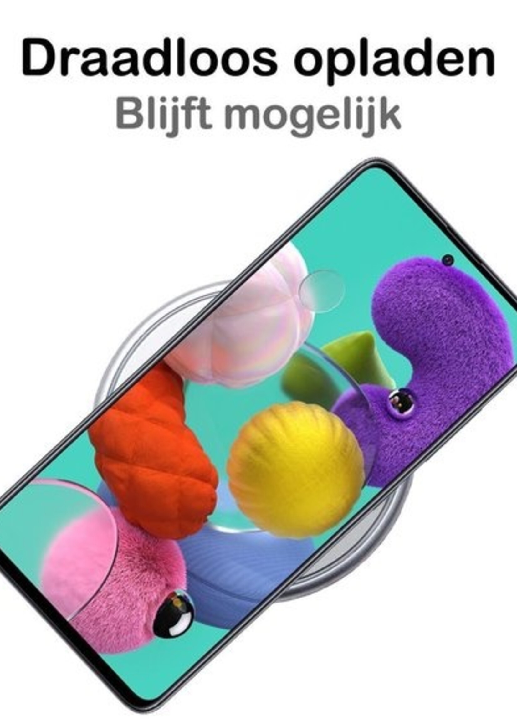 BTH Hoesje Geschikt voor Samsung A51 Hoesje Siliconen Case Hoes Met 2x Screenprotector - Hoes Geschikt voor Samsung Galaxy A51 Hoes Cover Case - Zwart