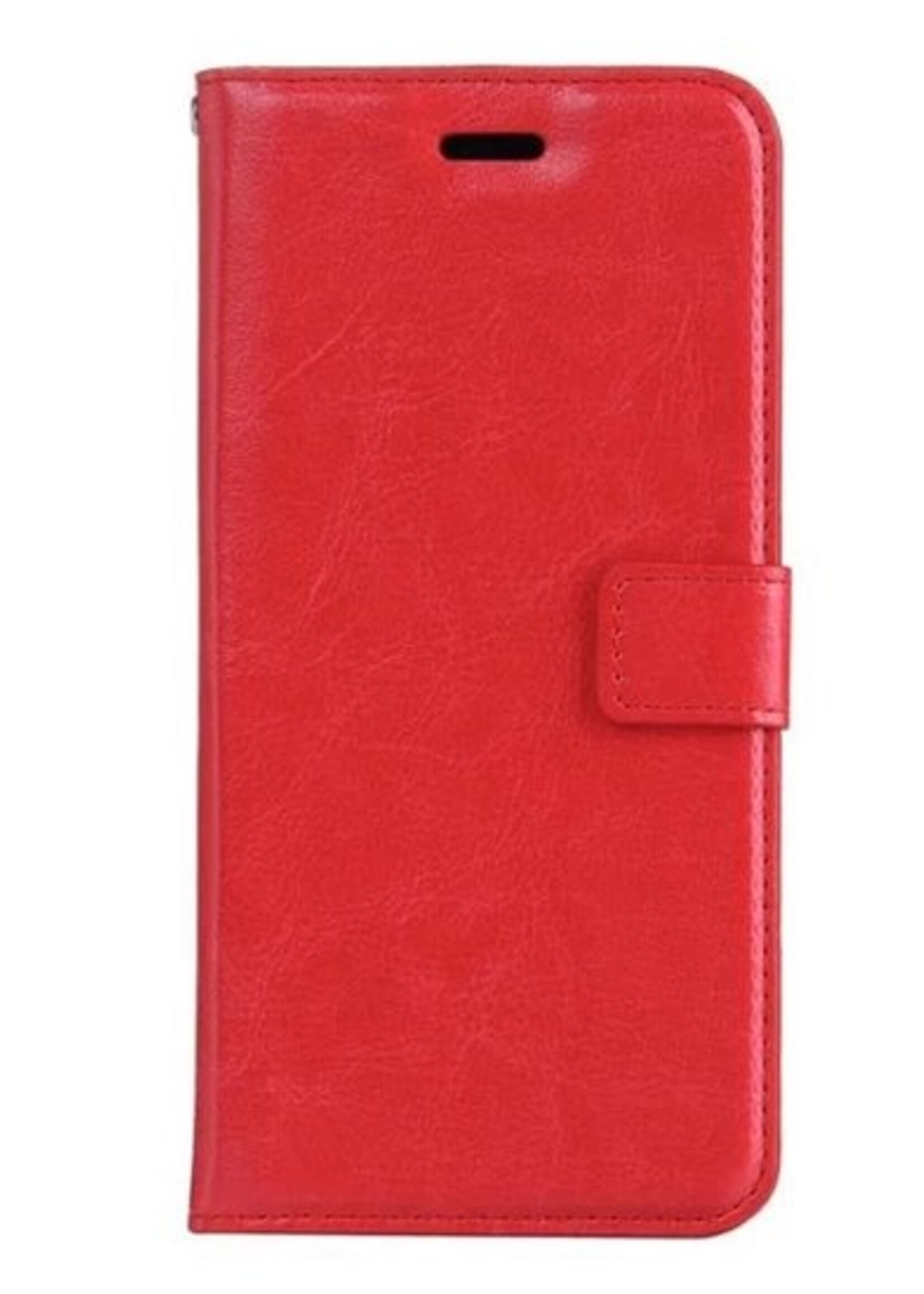 BTH Hoesje Geschikt voor iPhone SE 2020 Hoesje Book Case Hoes Portemonnee Cover Walletcase - Hoes Geschikt voor iPhone SE (2020) Hoes Bookcase Hoesje - Rood
