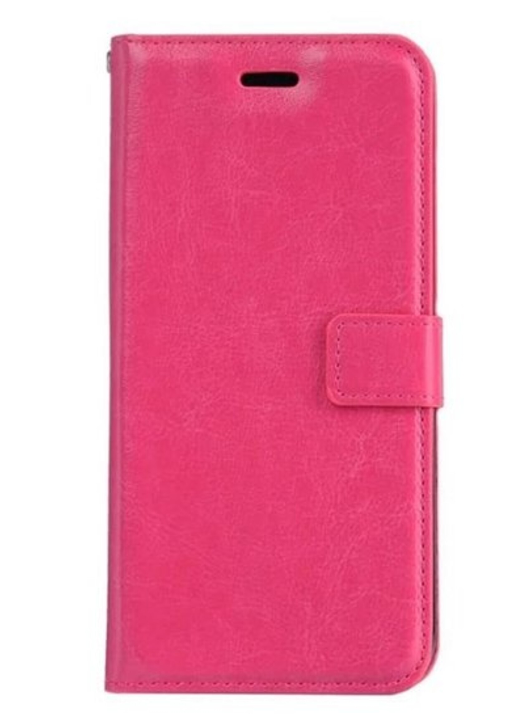 BTH Hoesje Geschikt voor iPhone SE 2020 Hoesje Book Case Hoes Portemonnee Cover Walletcase - Hoes Geschikt voor iPhone SE (2020) Hoes Bookcase Hoesje - Roze