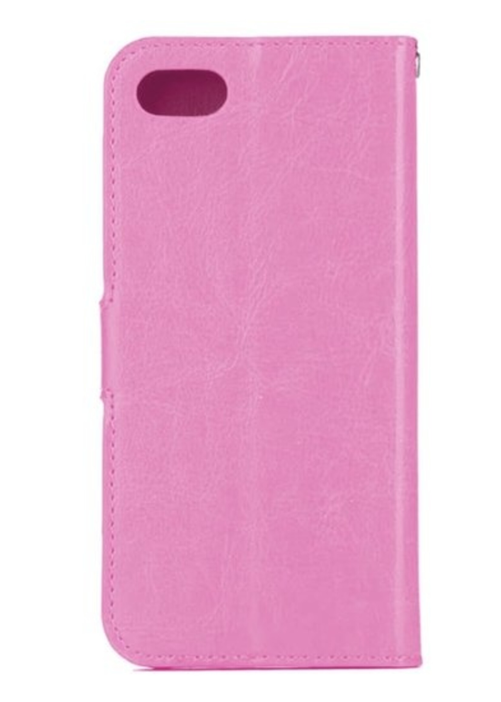 BTH Hoesje Geschikt voor iPhone SE 2020 Hoesje Book Case Hoes Portemonnee Cover Walletcase - Hoes Geschikt voor iPhone SE (2020) Hoes Bookcase Hoesje - Roze