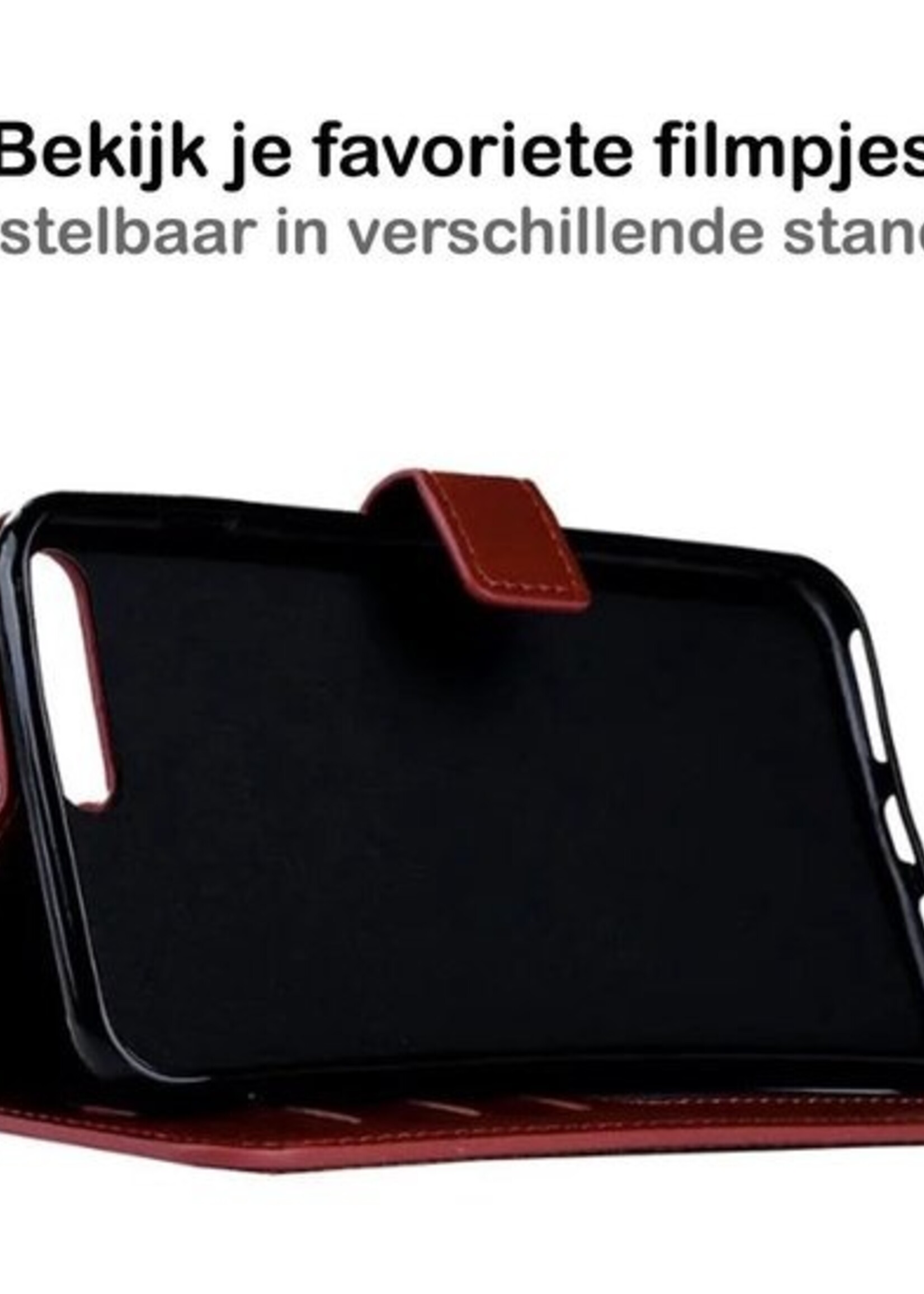 BTH Hoesje Geschikt voor iPhone SE 2020 Hoesje Book Case Hoes Portemonnee Cover Walletcase - Hoes Geschikt voor iPhone SE (2020) Hoes Bookcase Hoesje - Bruin
