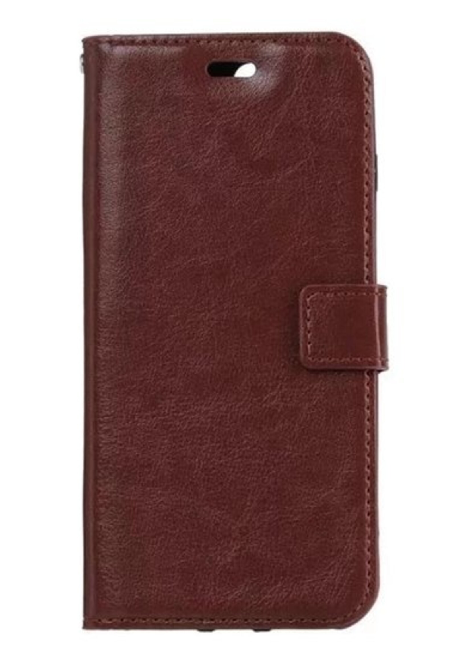 BTH Hoesje Geschikt voor iPhone SE 2020 Hoesje Book Case Hoes Portemonnee Cover Walletcase - Hoes Geschikt voor iPhone SE (2020) Hoes Bookcase Hoesje - Bruin