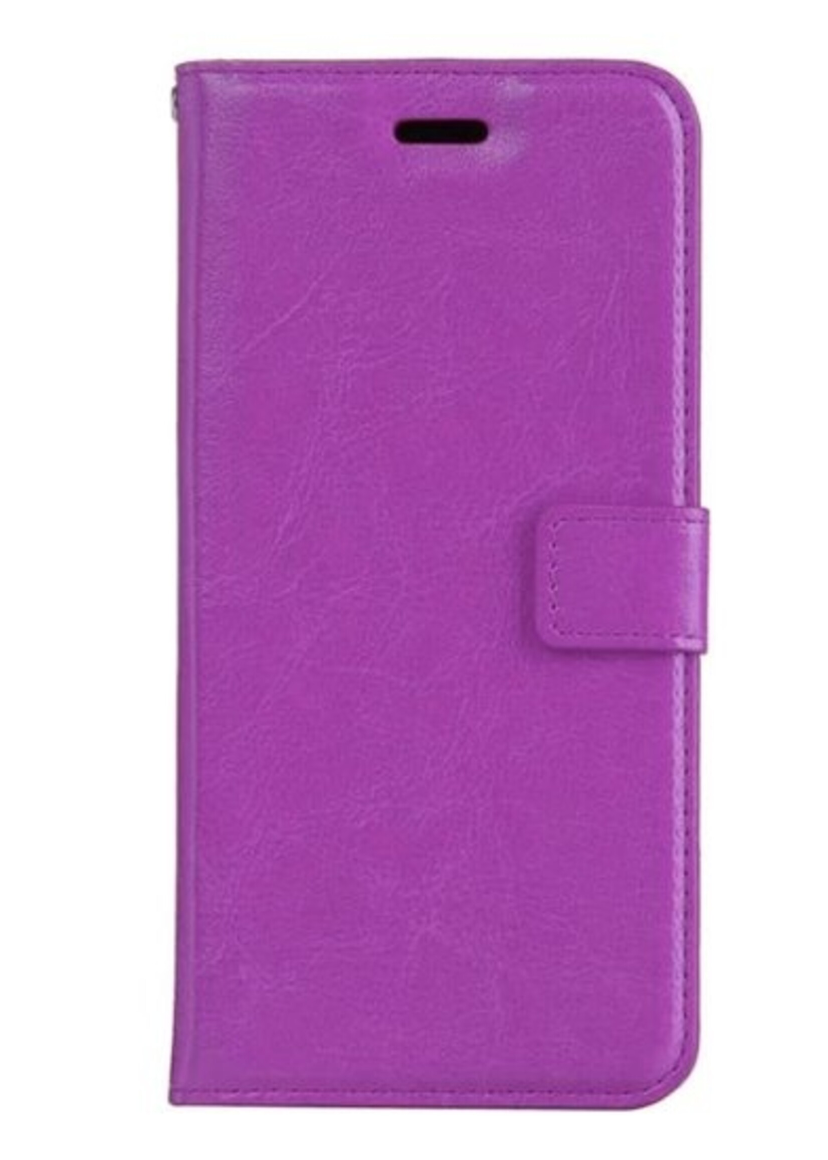BTH Hoesje Geschikt voor iPhone SE 2020 Hoesje Book Case Hoes Portemonnee Cover Walletcase - Hoes Geschikt voor iPhone SE (2020) Hoes Bookcase Hoesje - Paars